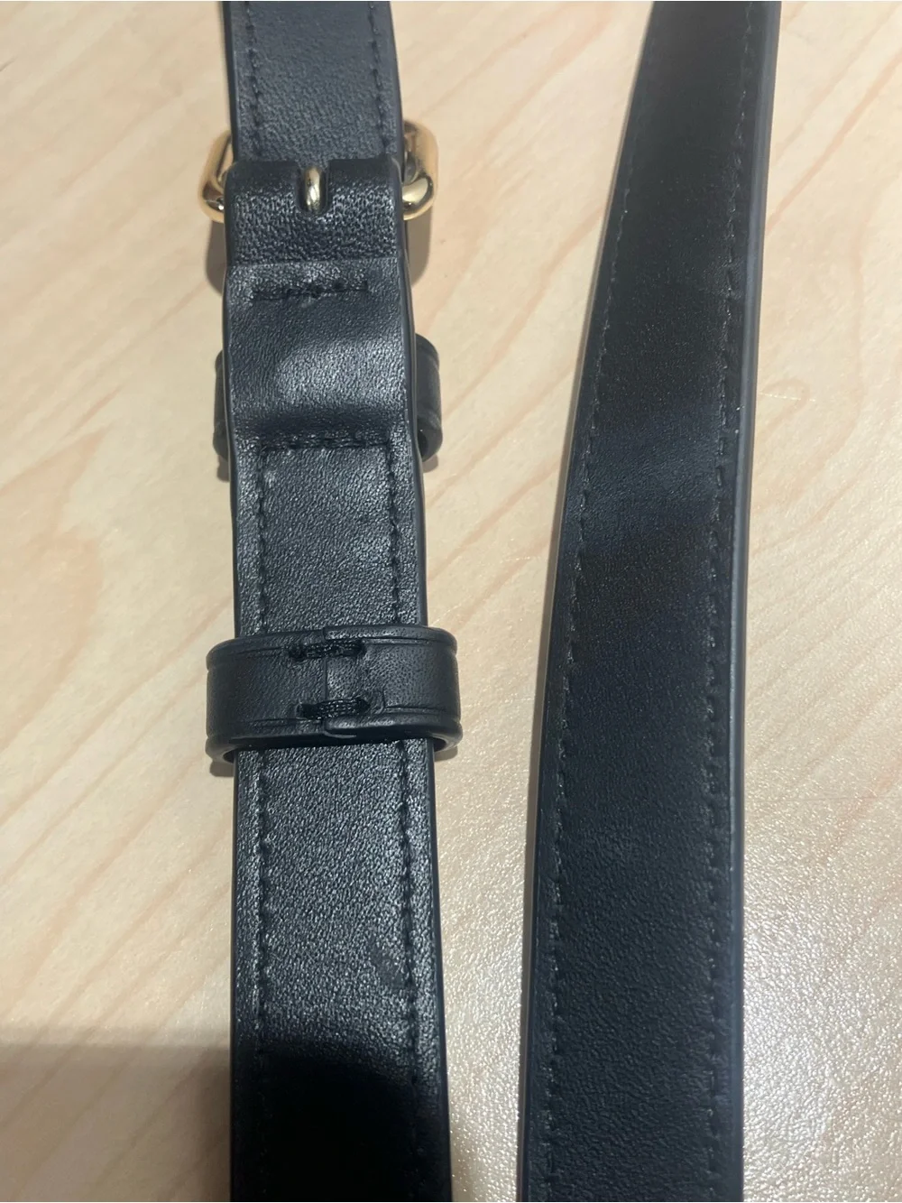 Coach Black Leather Crossbody Strap with Gold-Tone Horsebit Accent